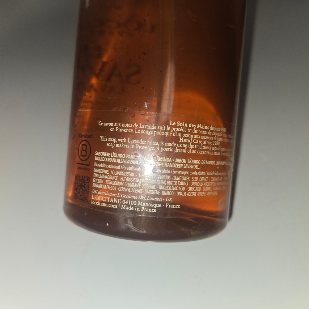 L'Occitane Lavender Liquid Hand Soap 16.9 oz 500 mL New Unused Broken Pump - Picture 3 of 7